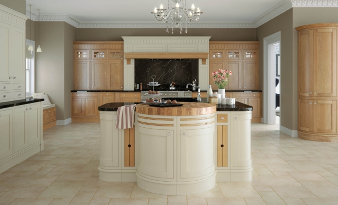 Montreal Kitchen White Oak & Painted White Cotton